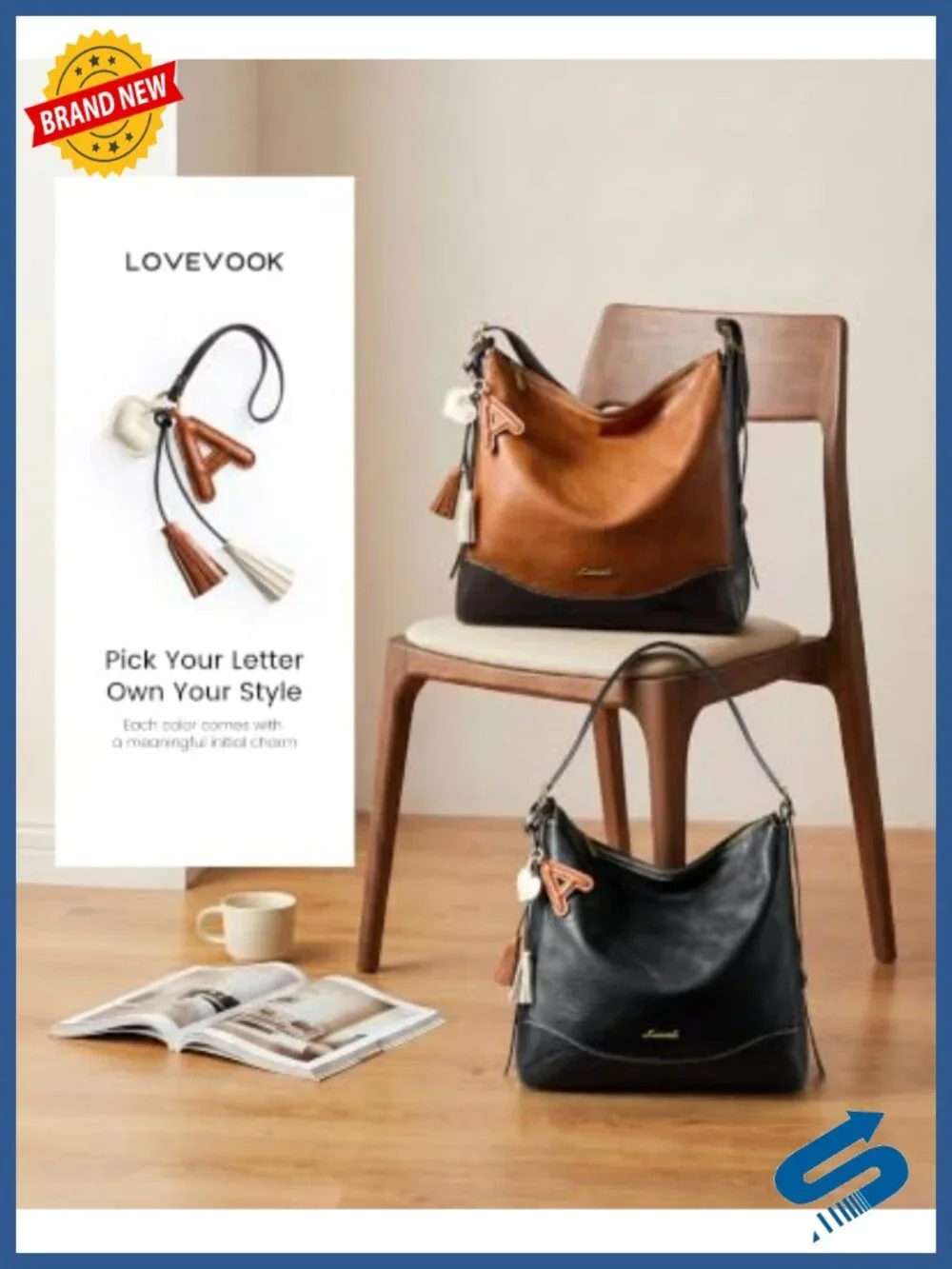 Faux Leather Hobo Handbag with Hidden Cup Holder, Adjustable Crossbody Strap,